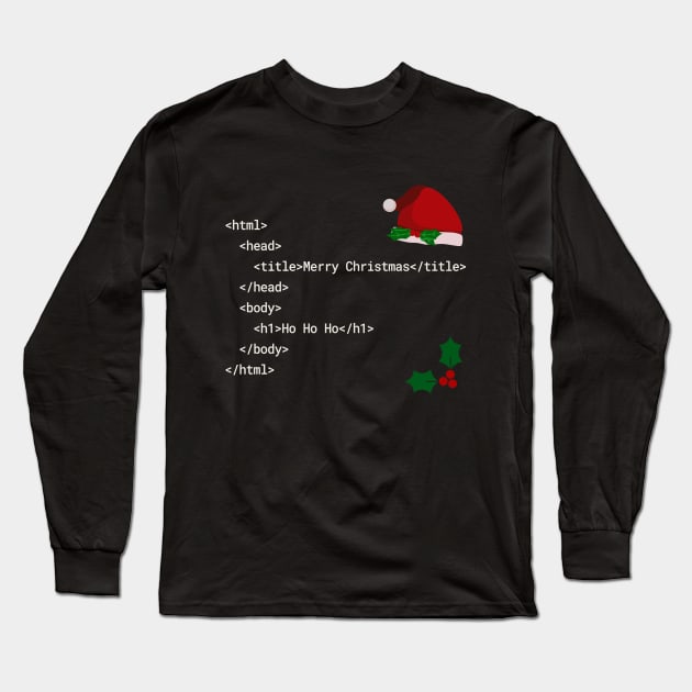 Christmas Code | Web Developer HTML Long Sleeve T-Shirt by MrDrajan